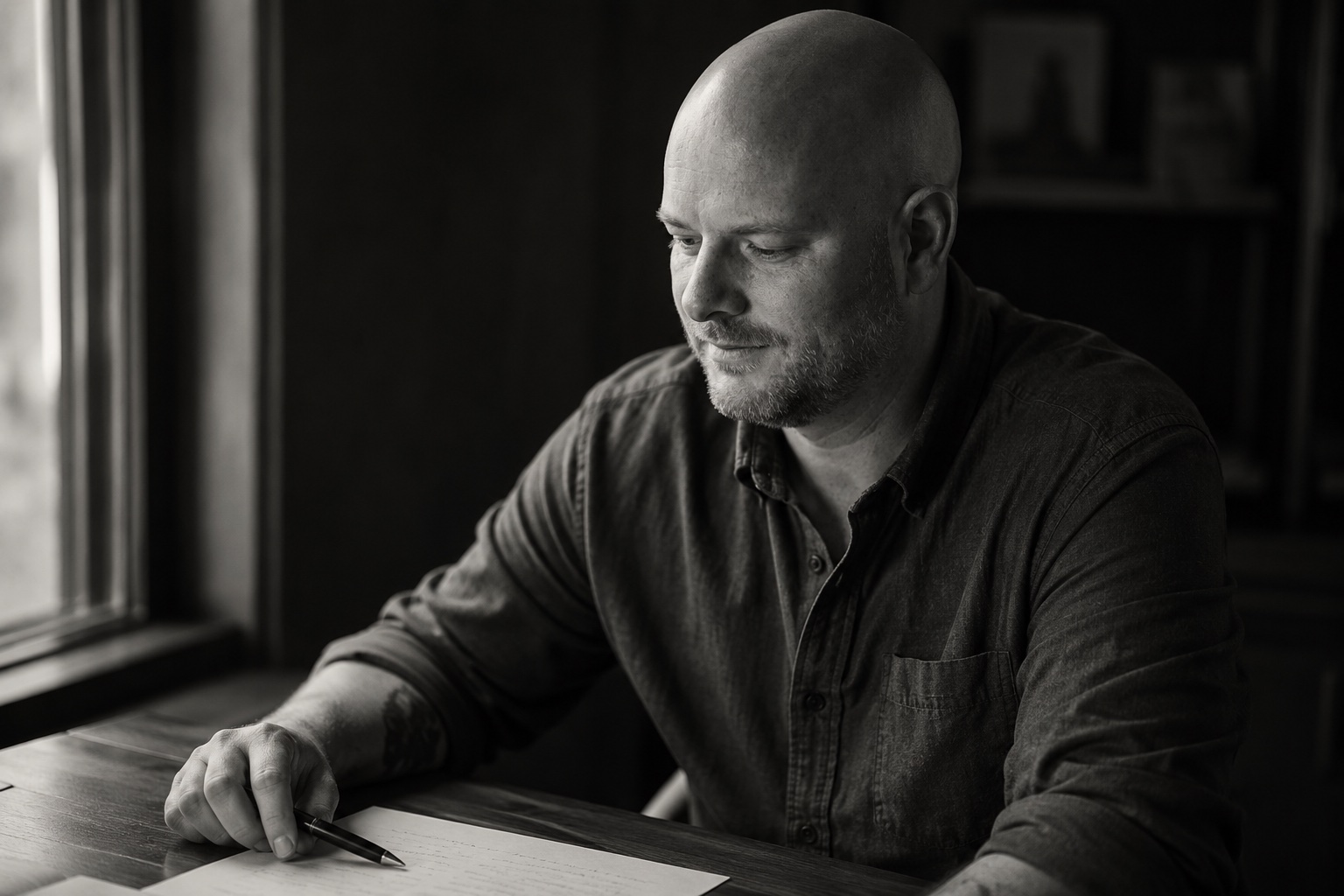 Danny Schuurman, oprichter, aan zijn bureau in Amsterdam
